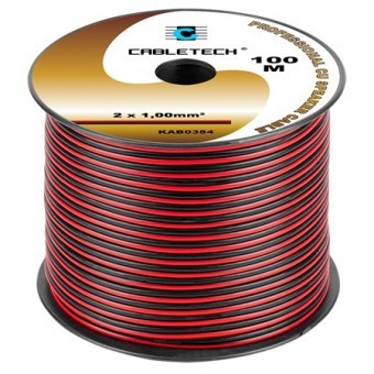 Cablu difuzor cupru 2x1.00mm rosu/negru 100m foto