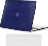Husa de protectie pentru MacBook Air 13 (2018-2020) Kerom, piele PU/silicon, albastru inchis, 13 inchi
