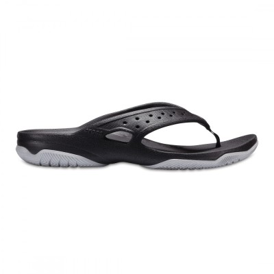 Șlapi Crocs Men&amp;#039;s Swiftwater Deck Flip Negru - Black/Light Grey foto