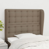 VidaXL Tăblie de pat cu aripioare gri taupe 83x23x118/128 cm textil
