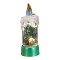 Decoratiune de craciun tip lumanare, flippy, lumanare de cristal fara fulgi de zapada, model brad, iluminare led, 13 x 5 x 5 cm, baza verde, transpare