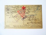 Rara! Carte postala tipografiata Crucea Rosie cenzurata militar Kazan 1916 expediata de un prizonier WWI dintr-un lagar din Tatarstan
