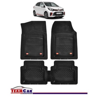 Covorase Auto TeamCar&amp;reg; Kia Picanto JA (2017-prezent) - Negru - Cauciuc Rezistent Tip Tavita foto