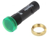 Lampa LED de control verde 12V &Oslash;12mm IP40 plastic