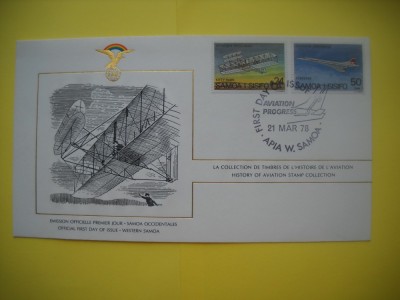 HOPCT PLIC FDC S NR 1032 SAMOA I SISIFO -ISTORIA AVIATIEI -FAI -FEDERATIA AERONAUTICA INTERNATIONALA 1978-AVION / AVIATIE foto