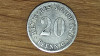 Germania - argint 900 - moneda colectie 20 Pfennig 1876 J - rara, valoare mare !, Europa