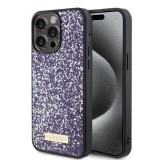 Husa pentru iPhone 15 Pro - Rhinestone Metal Logo (GUHCP15LPFGSBSP) - Purple, Guess
