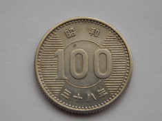 100 YEN 1963 JAPONIA-argint foto