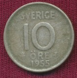 Suedia 10 &ouml;re, 1955, Argint.