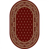 Covor Oval Model Bisericesc Lotos 15033-210, Marime 80 x 150 cm, Grena, Rosu, Inaltime Fir 8 mm, Antialergic, Polipropilena, Manastire, Biserica, Alta