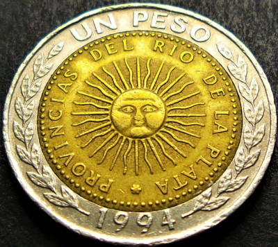 Moneda bimetal 1 PESO - ARGENTINA, anul 1994 * cod 1617 foto