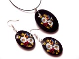 set bijuterii lemn cu margarete 42302