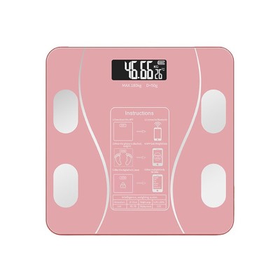 Cantar electronic inteligent de baie flippy cu aplicatie smart, corporal, ecran digital iluminat, termometru, suporta maxim 180 kg, 26 x 26 cm, bateri foto
