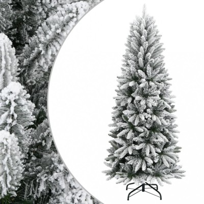 Brad de Crăciun artificial cu zăpadă pufoasă, 150 cm, PVC&amp;amp;PE foto