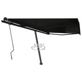 Cumpara ieftin Copertină autonomă retractabilă manual, antracit, 450x350 cm