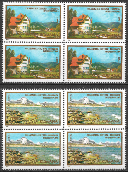 ROM&Acirc;NIA 1977 - LP 936 A - COLABORAREA INTEREUROPEANĂ - TURISM - SERIE MNH BLOC