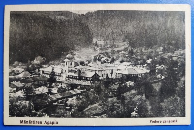 Manastirea Agapia - Vedere generala - 1938 - printata, circulata, timbre foto
