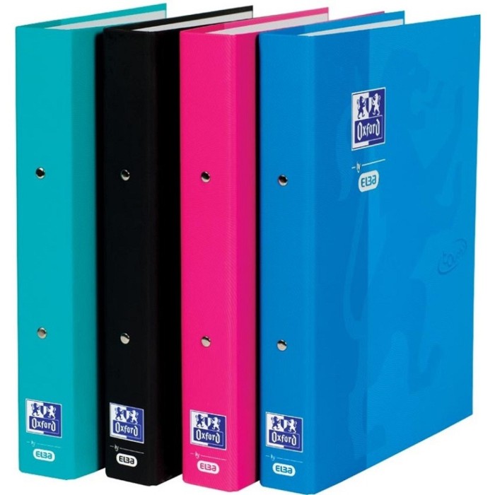 Caiet mecanic Oxford School Touch A4 2 inele 30mm carton color soft touch cotor
