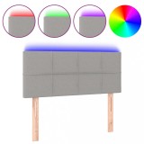 Cumpara ieftin Tablie de pat cu LED, gri deschis, 100x5x78/88 cm, textil