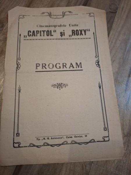 Program Cinematografele Unite Capitol si Roxy
