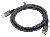 Cablu DisplayPort Goobay 2m textil gri, cod 75680, mufă dublă