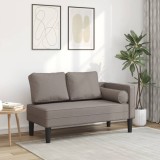 Gossi sezlong cu perne, gri taupe, material textil