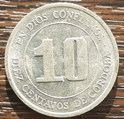 (M2495) MONEDA NICARAGUA - 10 CENTAVOS DE CORDOBA 1974 foto