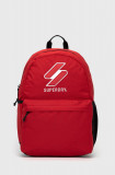 Superdry rucsac femei, culoarea rosu, mare, cu imprimeu