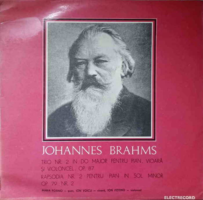Disc vinil, LP. TRIO NR.2 IN DO MAJOR PENTRU PIAN, VIOARA SI VIOLONCEL. OP.87. RAPSODIA NR.2 PENTRU PIAN IN-265653