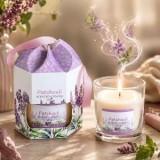 Lumanare parfumata in pahar cu aroma de patchouli, 200g, ambalata in cutie cadou, CMCLASS