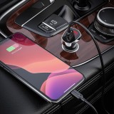 Incarcator Auto Dual USB, LED, cu Cablu Lightning, pentru iPhone / Android / Huawei 2.4 A Borofone BZ15 - Negru