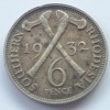 Anglia Southern Rhodesia 6 pence 1932 argint, Africa