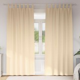 Perdele cu perdele 2 pcs Crem 260 x 140 cm Poliester