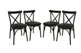 Set scaune 4 piese, Nmobb&nbsp;, Ekol 1331, PAL, Negru