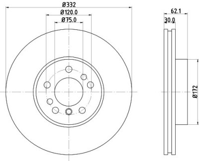 Disc frana BMW X3 (E83) (2004 - 2011) KRIEGER 0950004181 foto