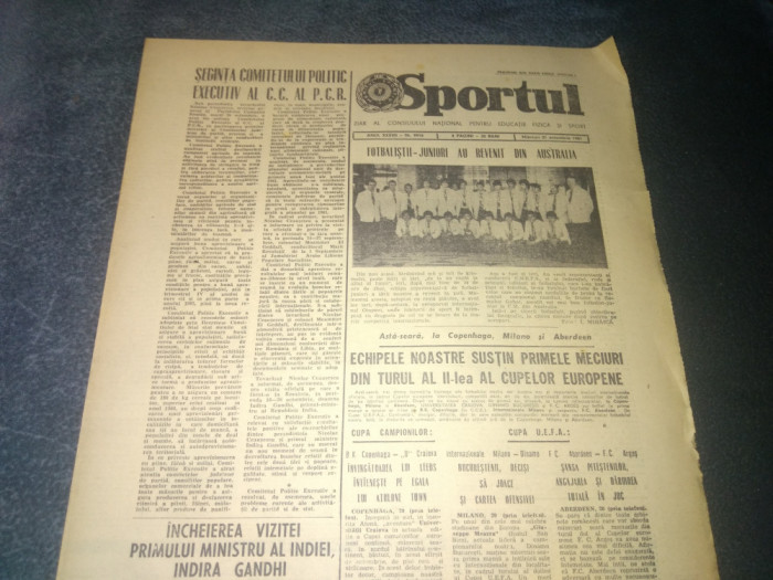 ZIARUL SPORTUL 21 OCTOMBRIE 1981