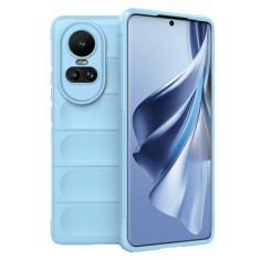 Husa pentru oppo reno10 / reno10 pro, antisoc, margini striatii, design minimalist, bleu foto