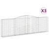 Cosuri gabion arcuite 3 buc. 400x30x120/140cm fier galvanizat