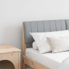 VidaXL Tăblie tapițată Gri deschis 135 cm Lemn de pin masiv 879234