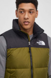 The North Face vesta de puf 1996 RETRO NUPTSE VEST barbati, culoarea verde, de iarna