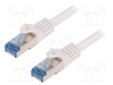 Cablul Patch cord S/FTP 6a LSZH Alb 5m 26AWG Aurit LOGILINK