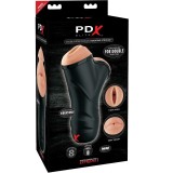 Pdx Elite-Masturbator Vibrator cu Dublă Penetrare-Waterproof