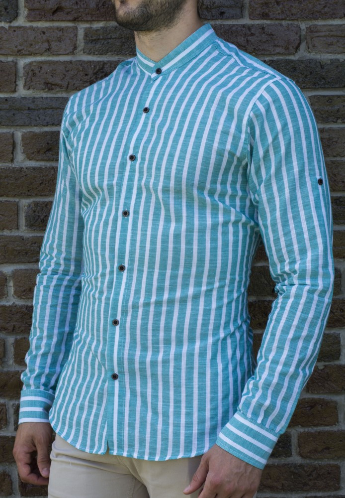 Camasa tunica - camasa slim fit camasa in dungi camasa barbat, L, M, XL,  Maneca lunga | Okazii.ro