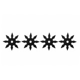 Cumpara ieftin Set patru stele de aruncat DEPOX&reg;, 8 colturi, metalic, negru, 10 cm