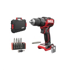 SKIL 3075 JA masina de gaurit cu percutie cu acumulator, cuplu maxim 60 nm, 0-500/0-1800/min, compact Brushless, geanta de transport+set de 6 biti, do