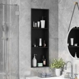 Cumpara ieftin Nisă de Duș Negru 90 x 30 x 9.5 cm Oţel inoxidabil