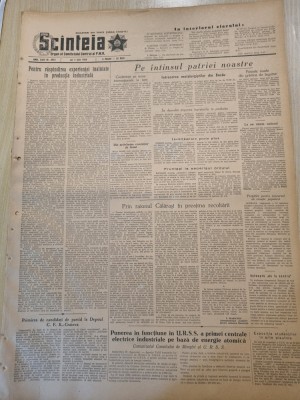 scanteia 1 iulie 1954-raionul calarasi,CFR craiova,bailesti,bacau,brasov foto