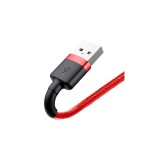 Baseus Lightning Cafule Cablu de date și &icirc;ncărcare pentru iPhone 2.4A 0.5m roșu roșu (CALKLF-A09)