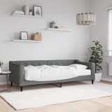 VidaXL Pat de zi cu saltea, gri &icirc;nchis, 80x200 cm, textil