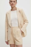 Answear Lab pantaloni scurti femei, culoarea bej, neted, high waist
